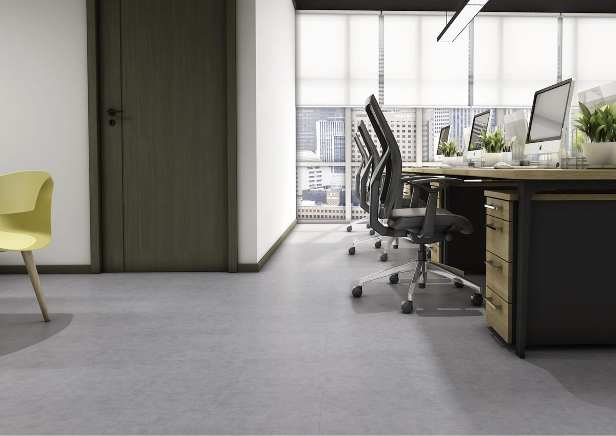 SPC Stone 5.0 mm in E511 Lime Stone, office floor (catalogue image)