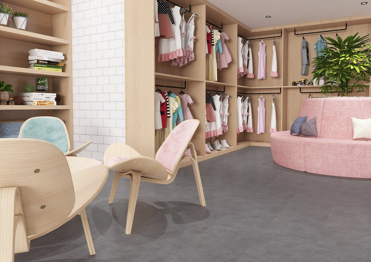 SPC Stone 5.0 mm in E512 Slate, playroom floor (catalogue image)