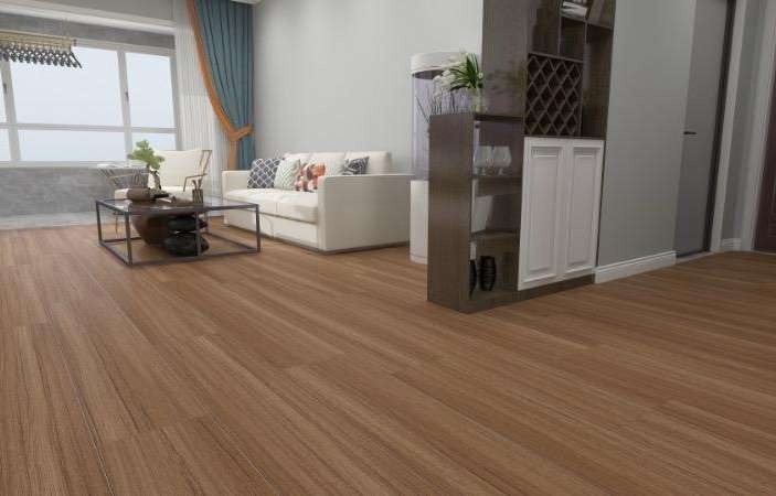 Robina laminate flooring in a warm teak tone (catalogue image)