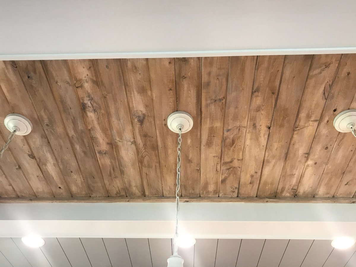PVC ceiling panels installed on a ceiling (catalogue image)